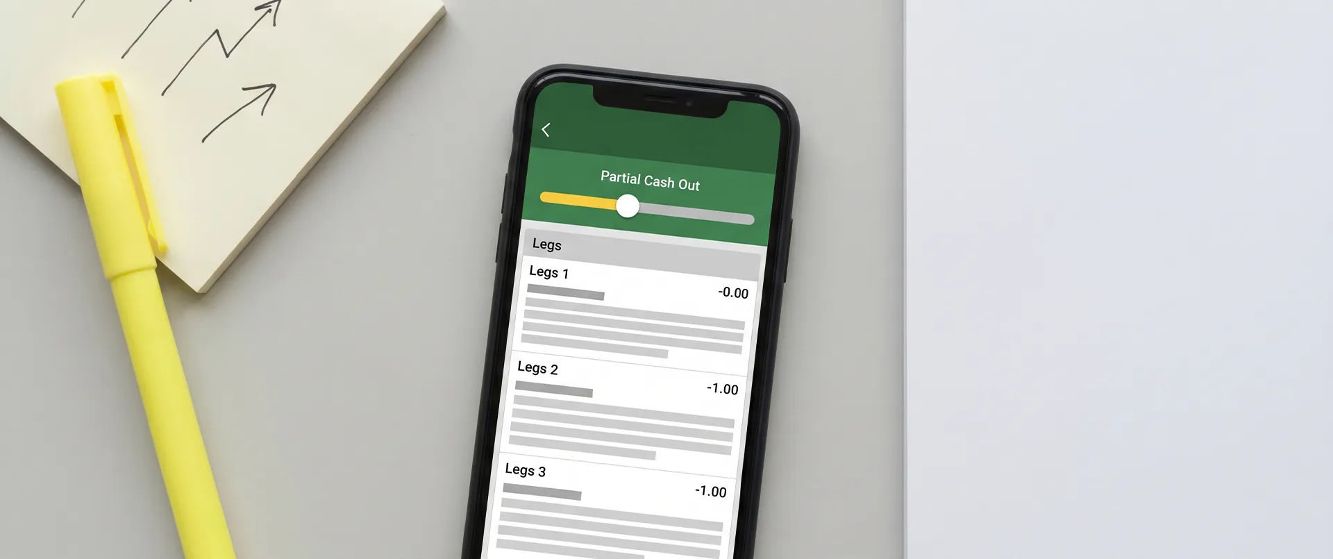 Curseur de clôture partielle sur un ticket combiné